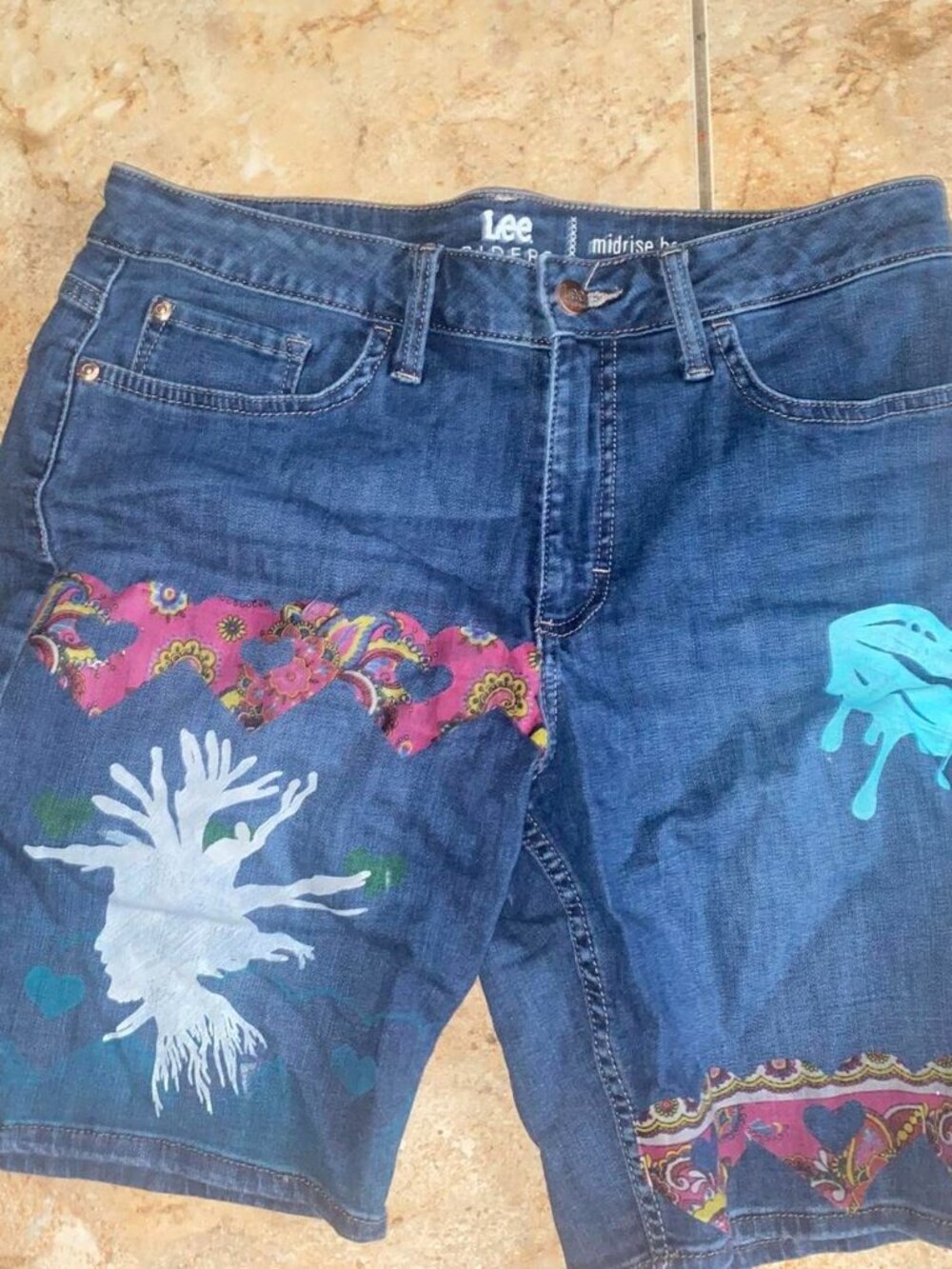 Lee Riders blue denim bermuda shorts with unique design #denim #summer